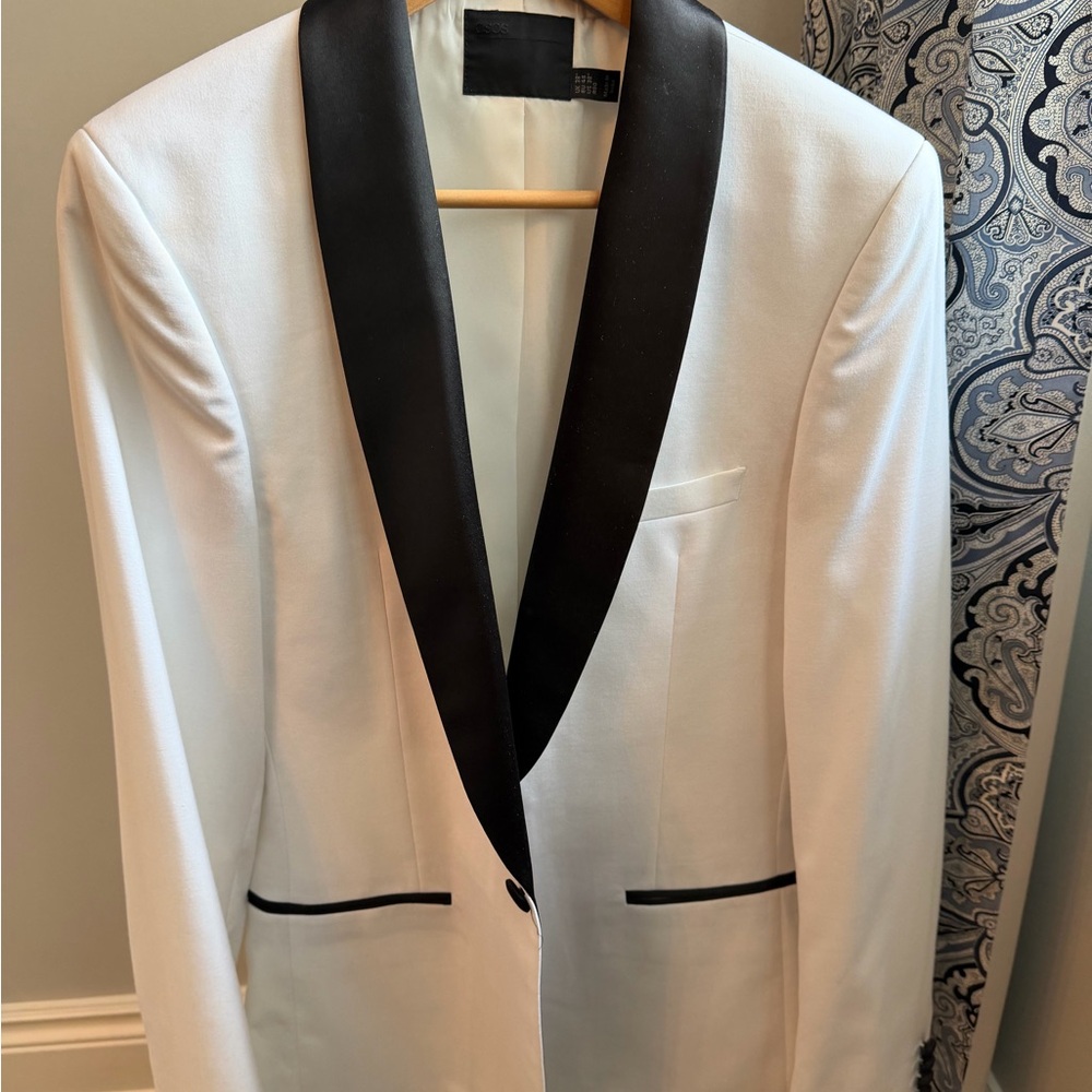ASOS Ivory Tuxedo Jacket with Ebony Lapel